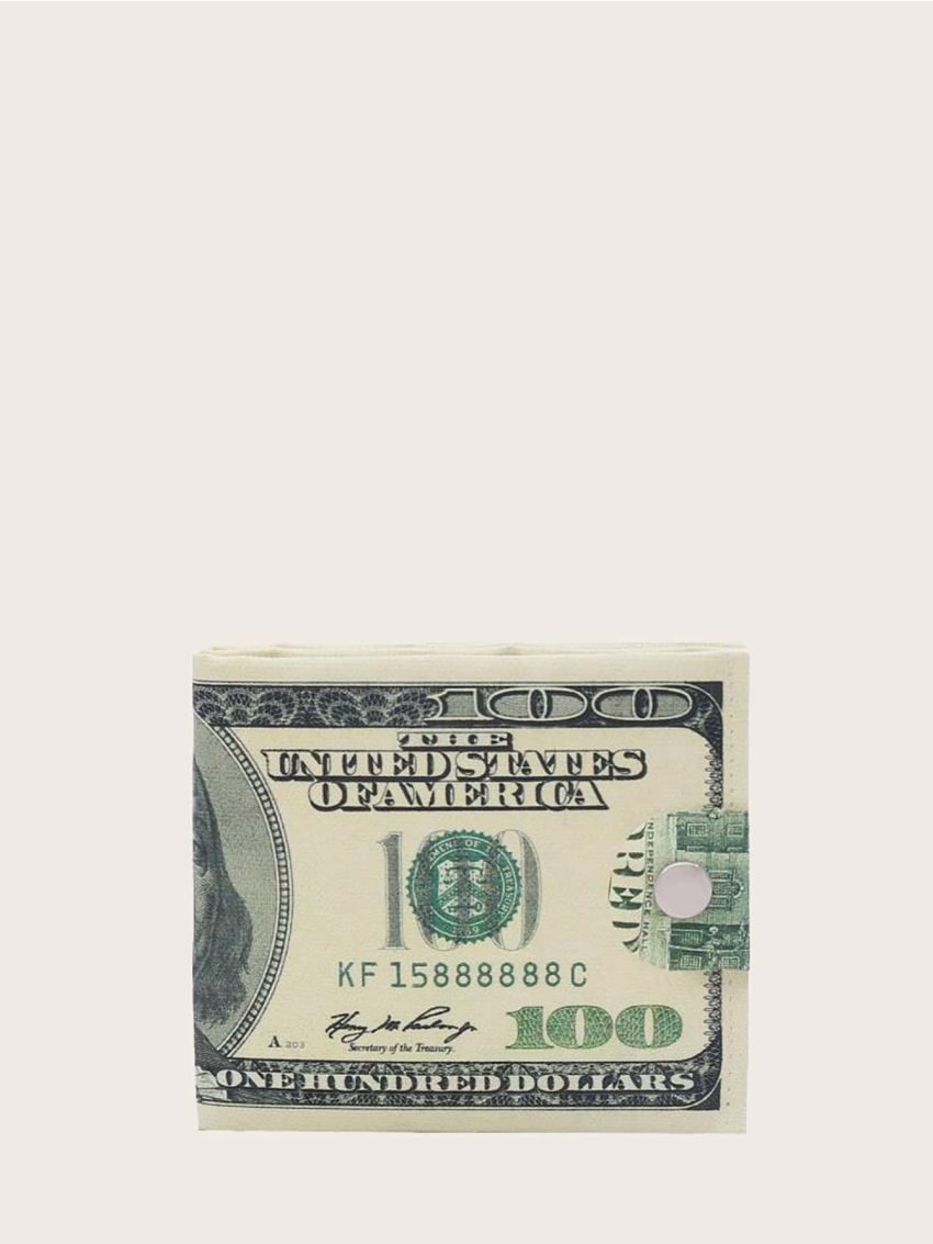 Dollar Design Snap Button Purse