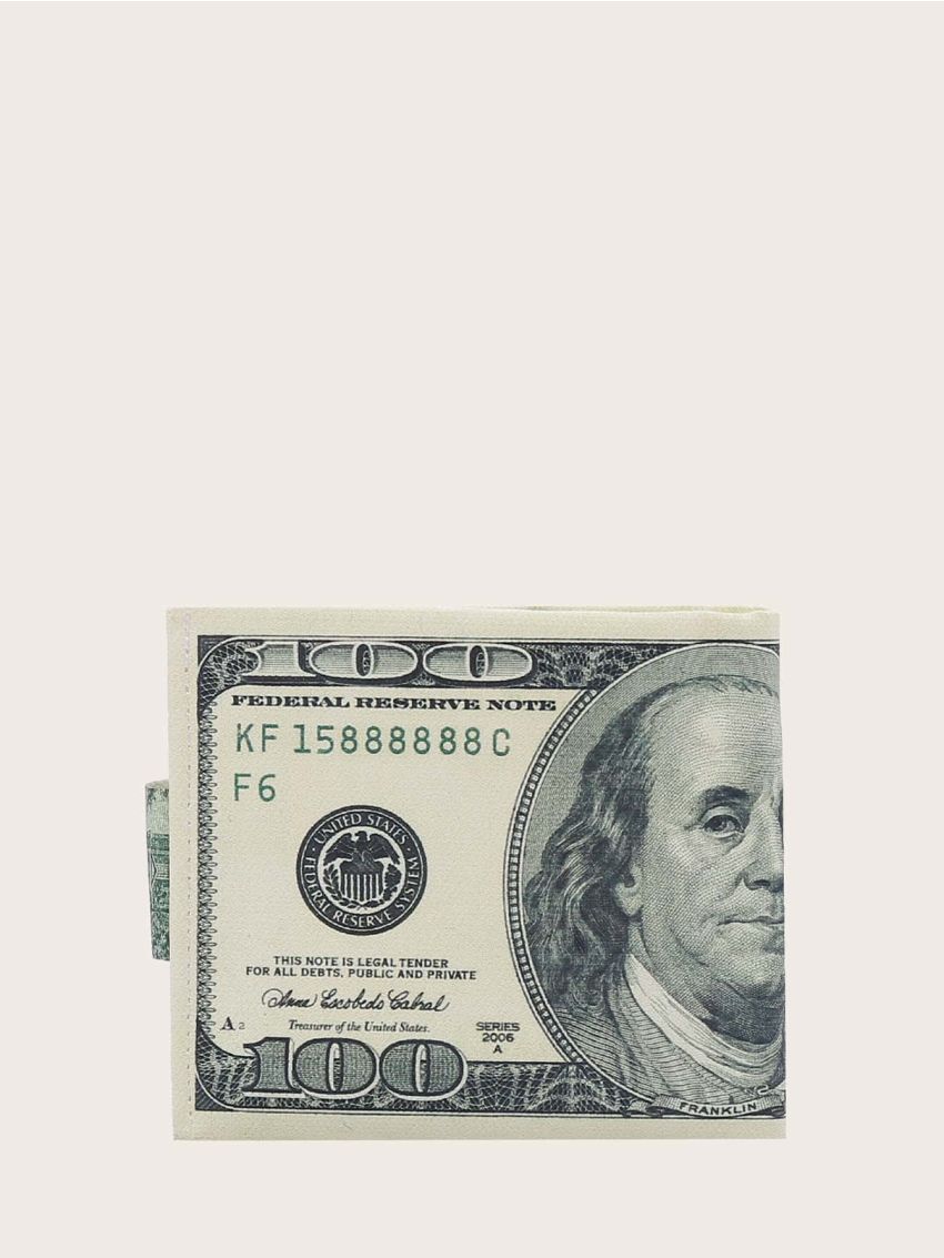 Dollar Design Snap Button Purse