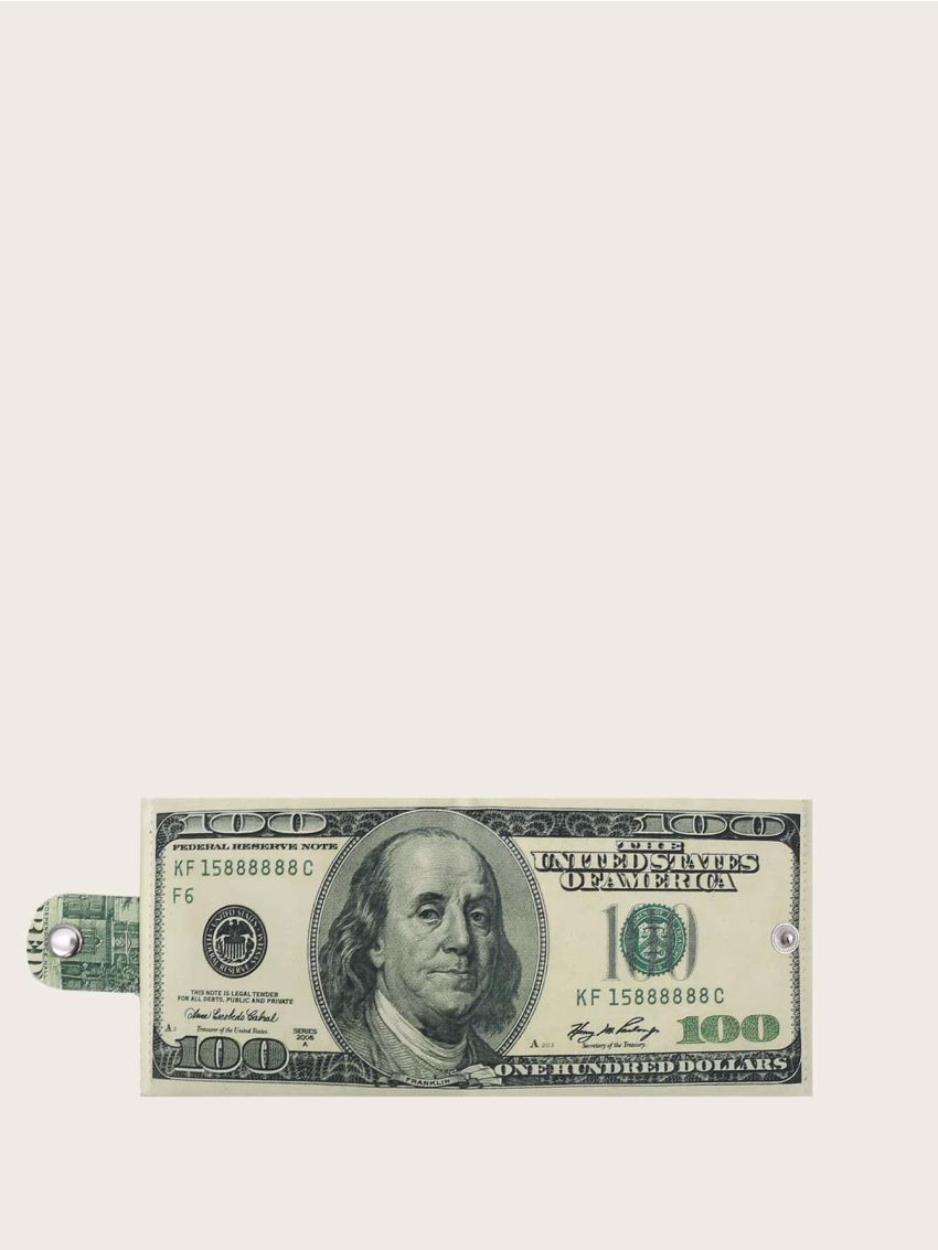 Dollar Design Snap Button Purse