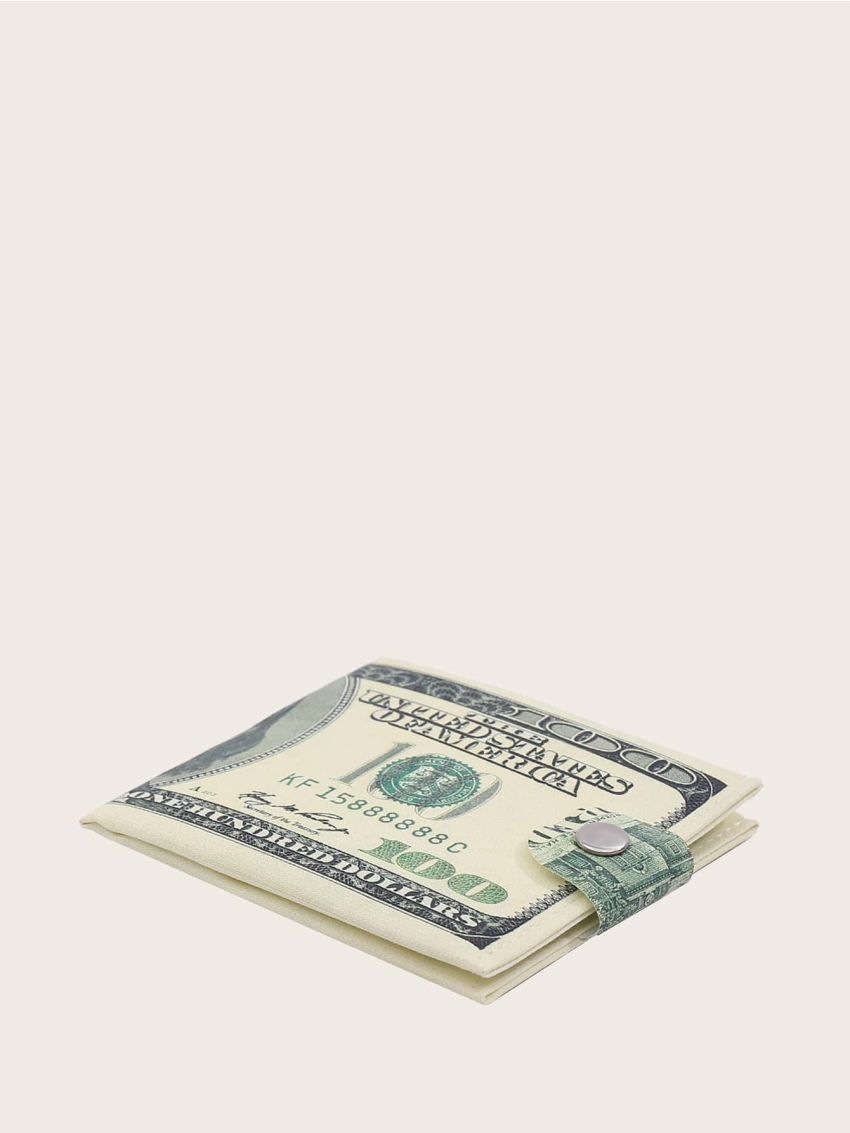 Dollar Design Snap Button Purse