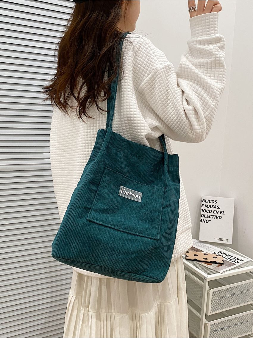 Letter Patch Shoulder Bag