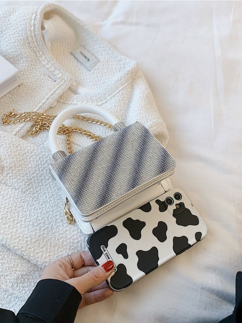 Mini Rhinestone Decor Chain Bag