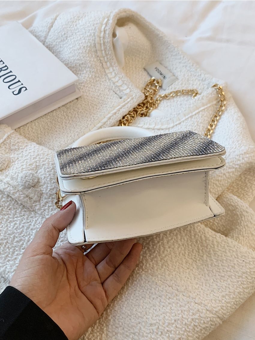 Mini Rhinestone Decor Chain Bag