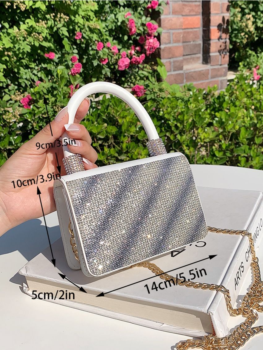 Mini Rhinestone Decor Chain Bag
