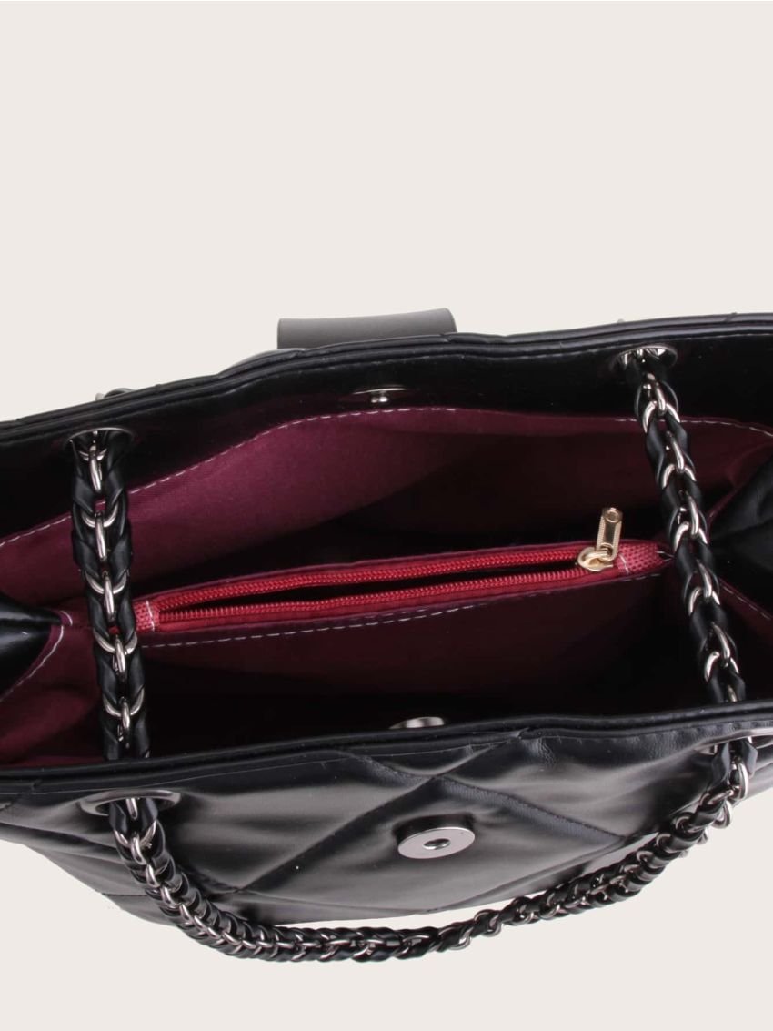 Quilted Chain Tote Bag