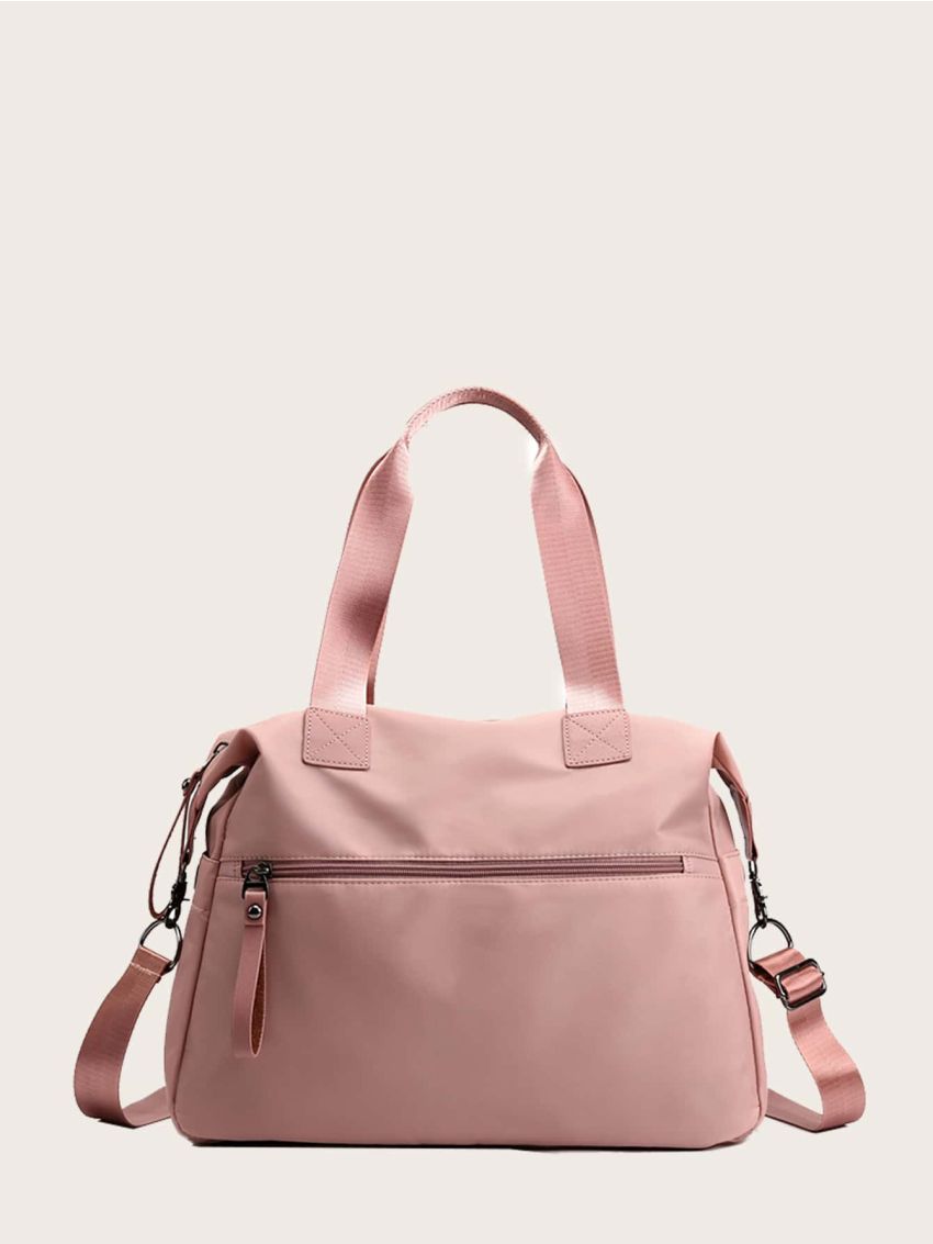 Letter Patch Multi-Compartment Crossbody Bag