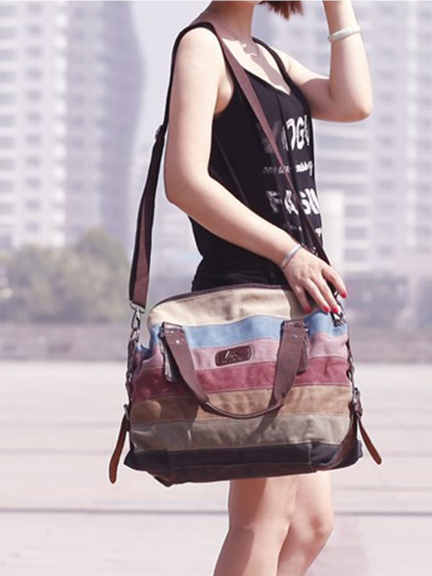 Color Block Tote Bag