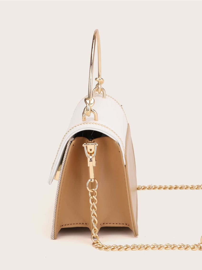 Mini Stitch Trim Flap Satchel Bag