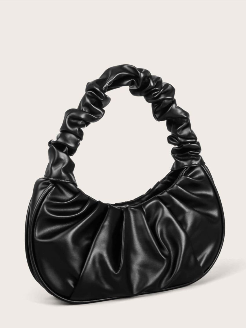 Ruched Baguette Bag