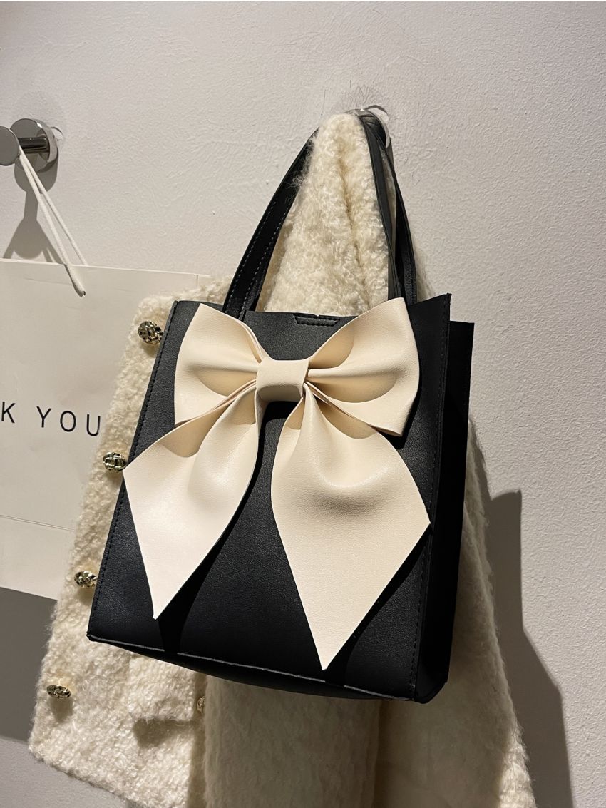 Bow Decor Square Bag