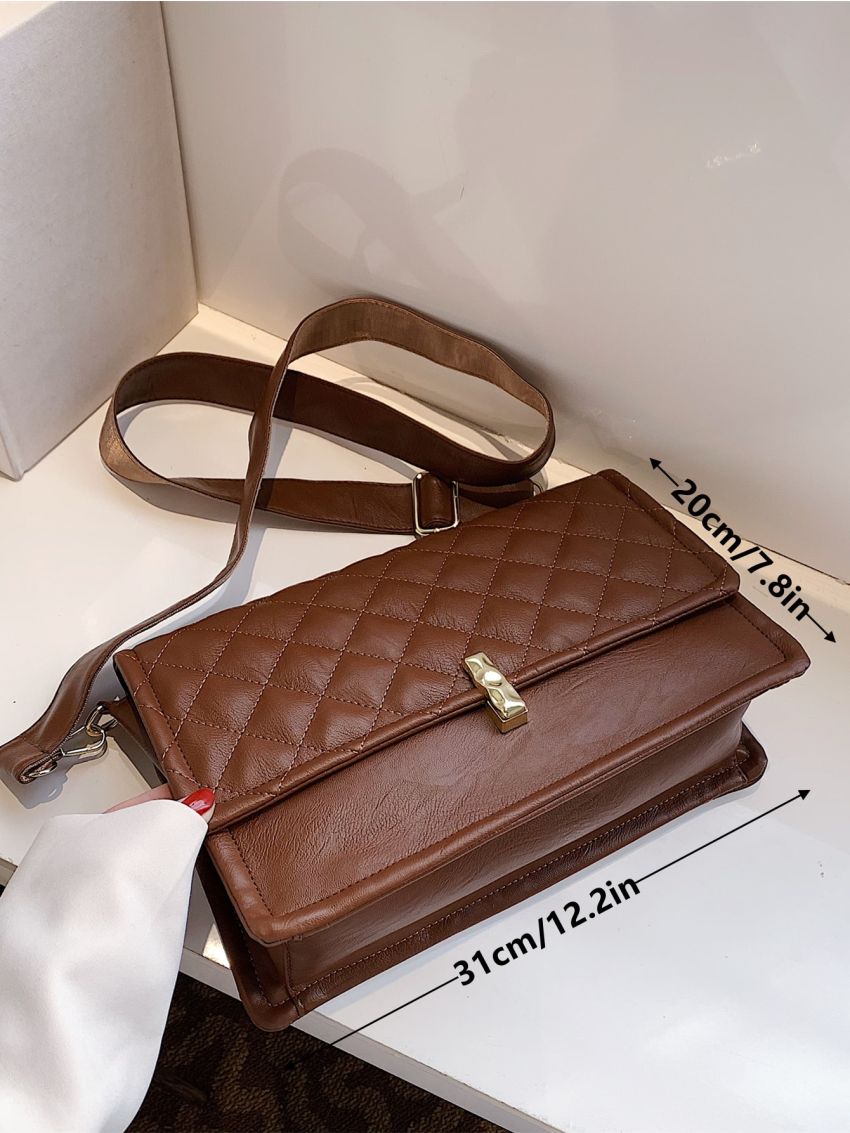 Metal Decor Quilted Square Bag