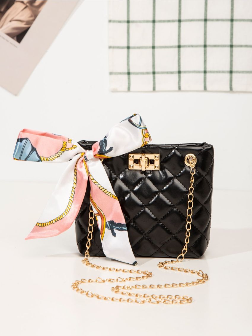Mini Twilly Scarf Decor Quilted Square Bag