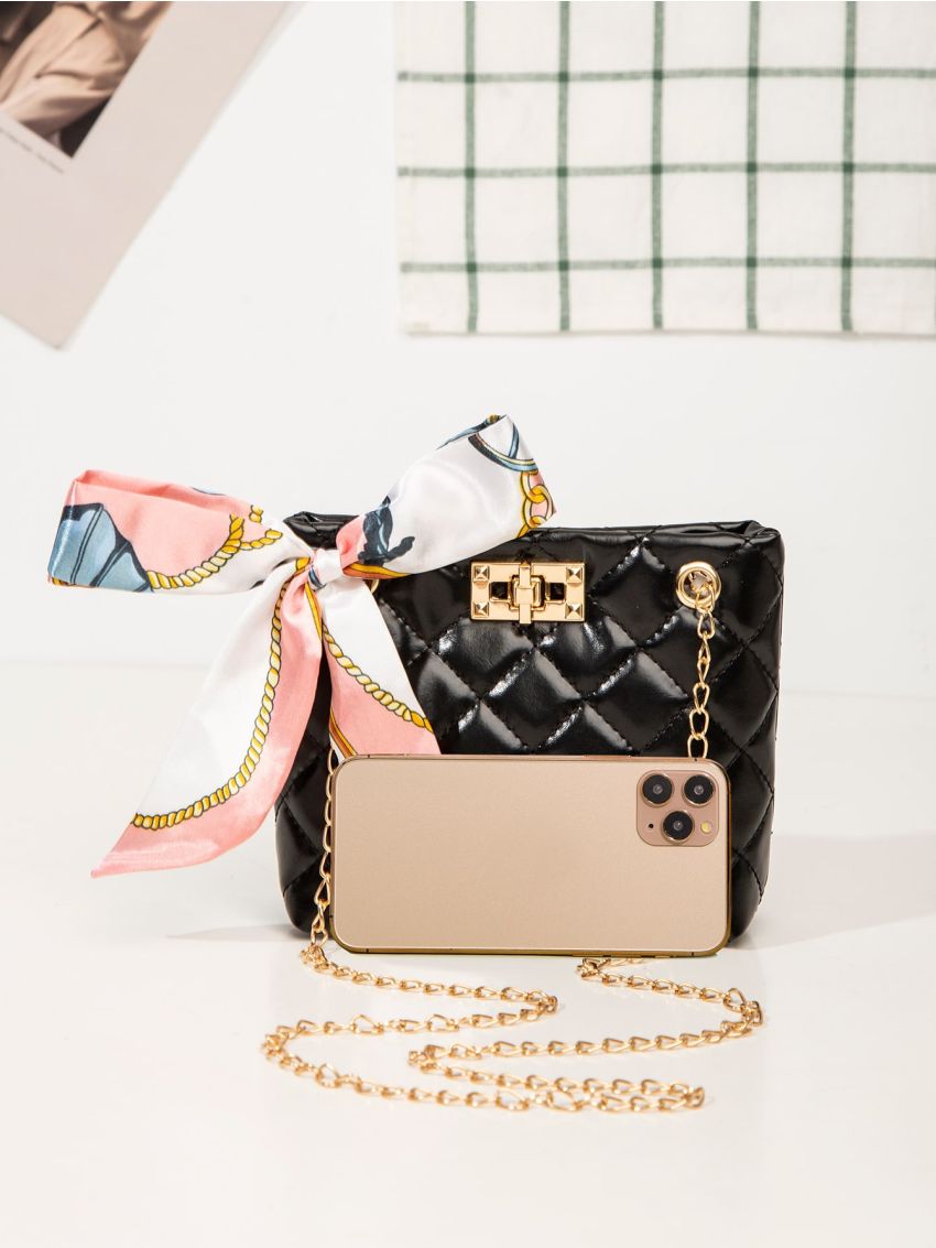 Mini Twilly Scarf Decor Quilted Square Bag