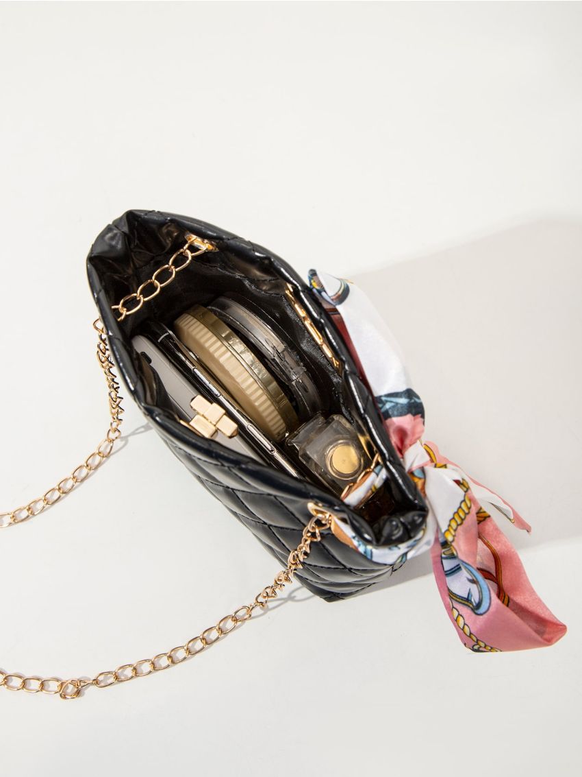 Mini Twilly Scarf Decor Quilted Square Bag