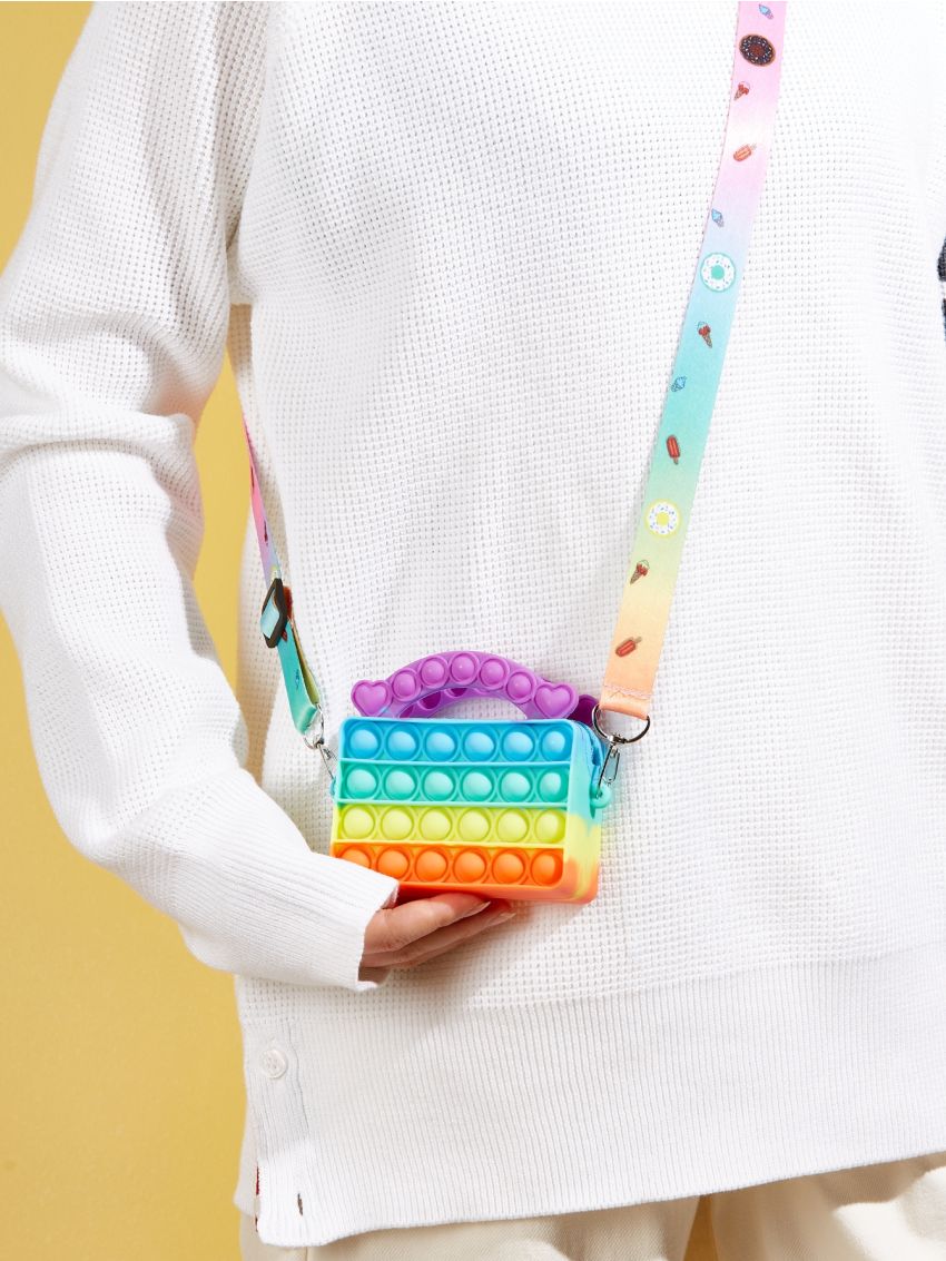 Mini Colorblock Pop It Square Bag