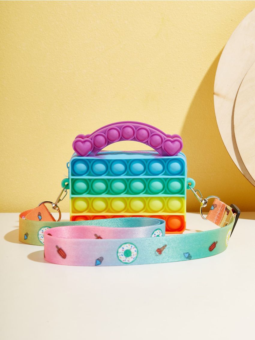 Mini Colorblock Pop It Square Bag