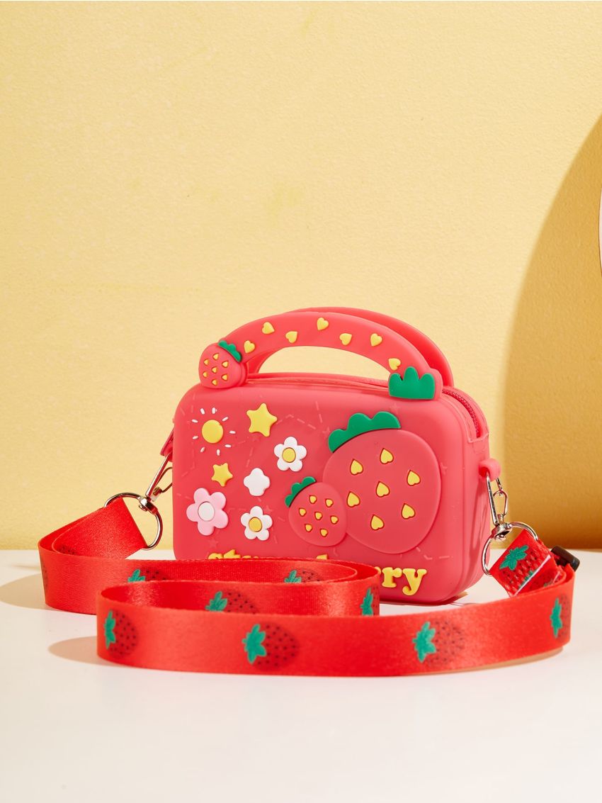 Mini Strawberry Design Pop It Top Handle Bag