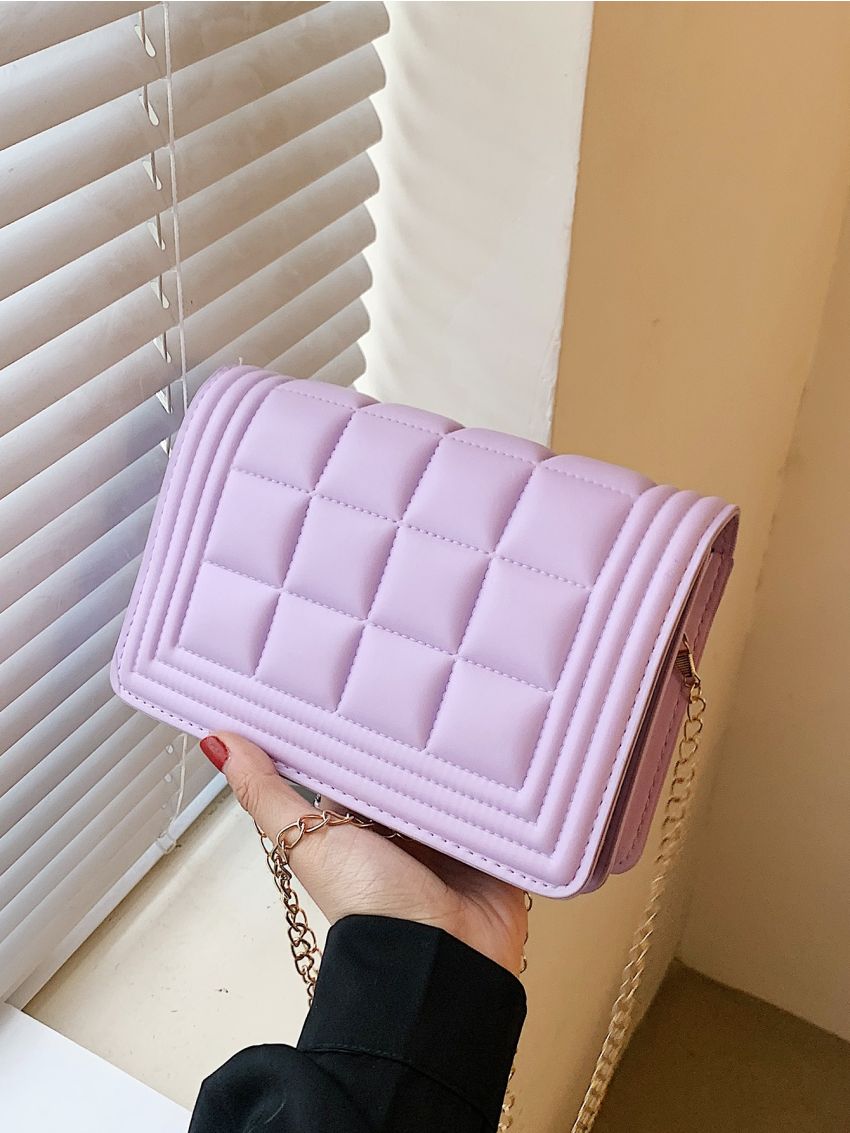 Mini Stitch Detail Chain Crossbody Bag