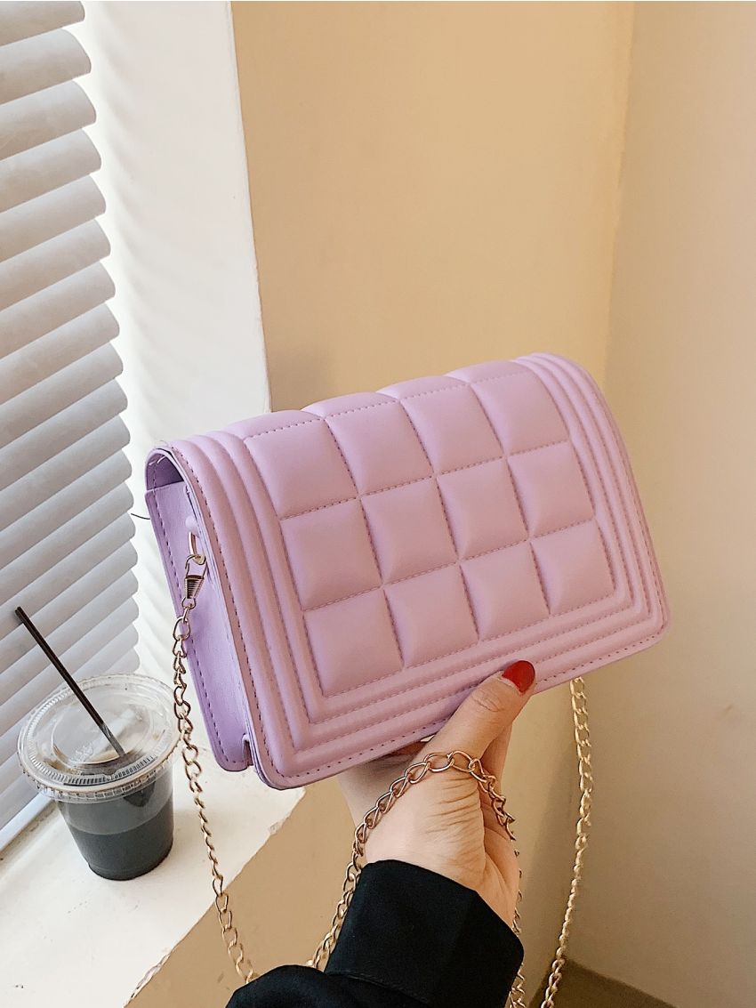 Mini Stitch Detail Chain Crossbody Bag