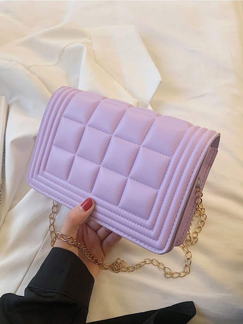 Mini Stitch Detail Chain Crossbody Bag