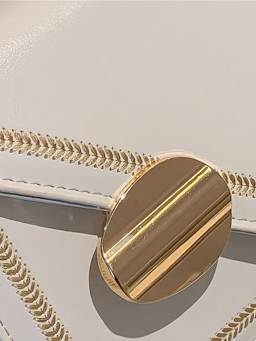 Mini Stitch Trim Flap Chain Satchel Bag