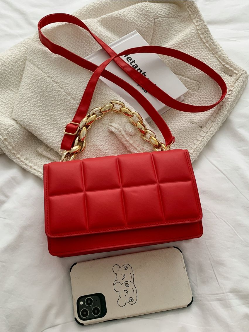 Mini Plaid Flap Chain Square Bag