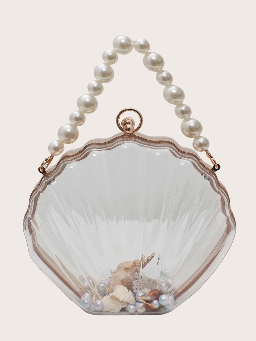 Mini Clear Faux Pearl Decor Dome Bag