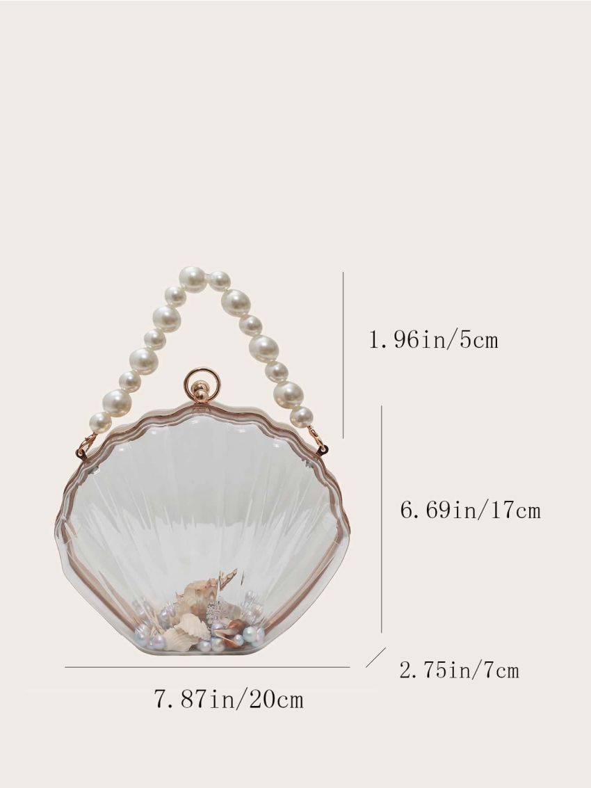 Mini Clear Faux Pearl Decor Dome Bag