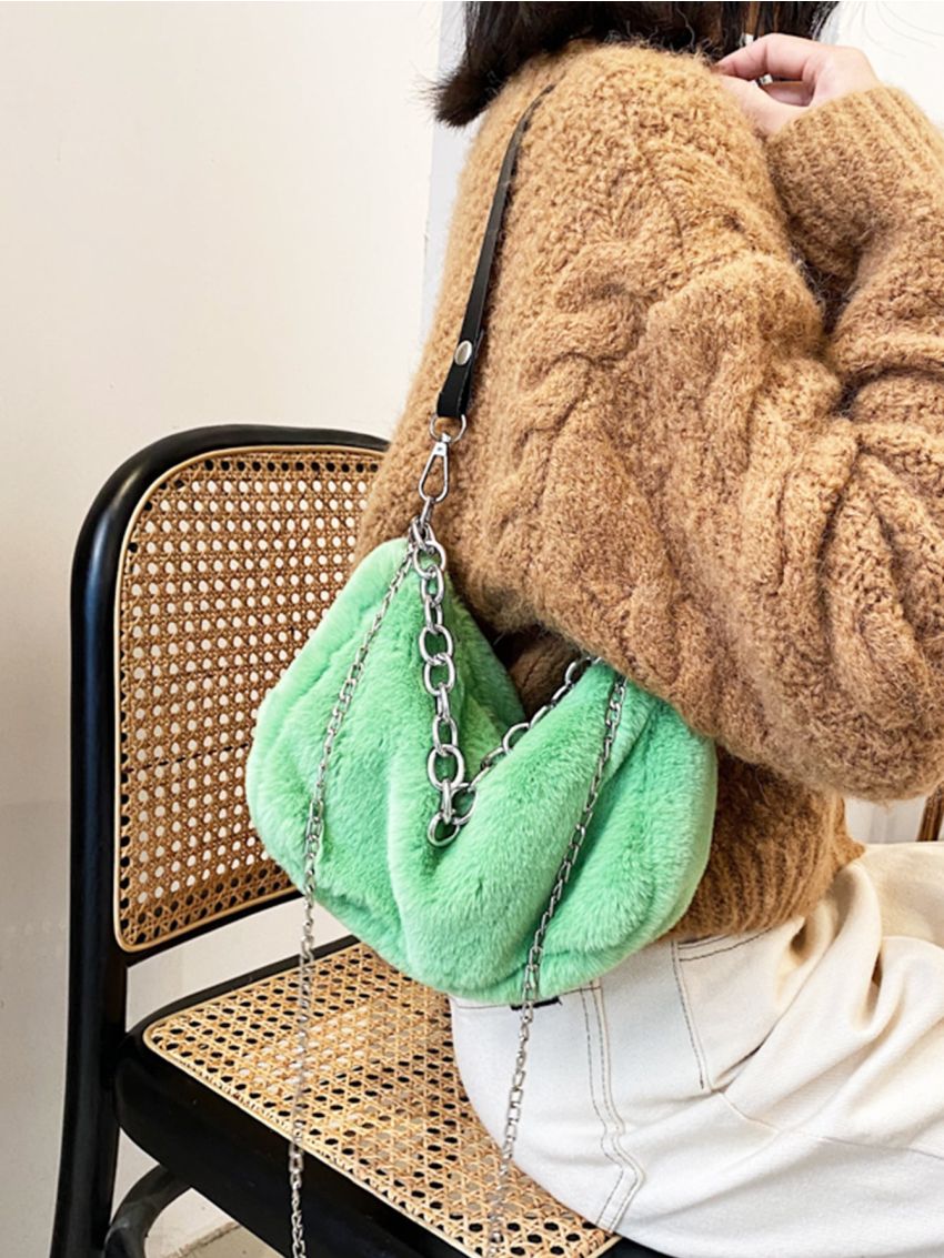 Chain Fluffy Shoulder Bag