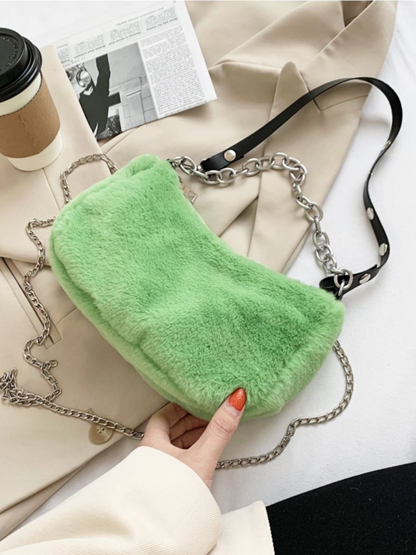 Chain Fluffy Shoulder Bag