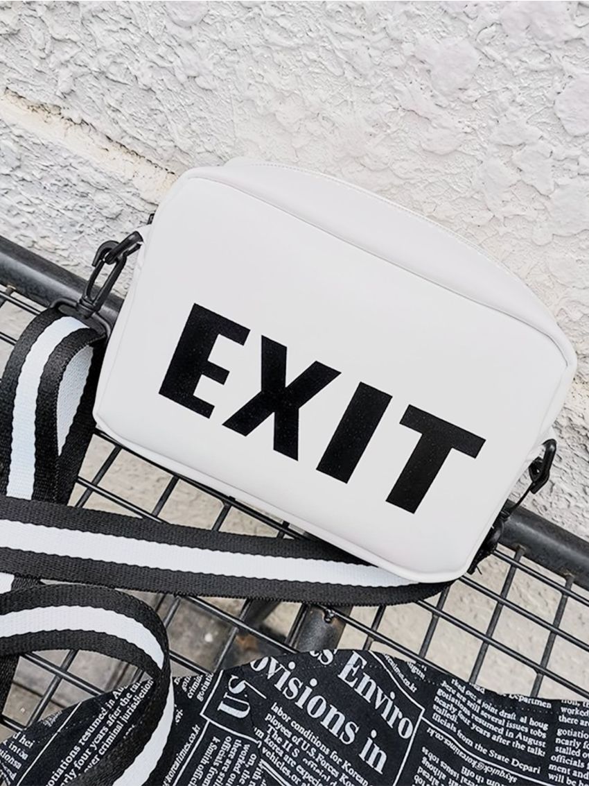 Letter Graphic Crossbody Bag