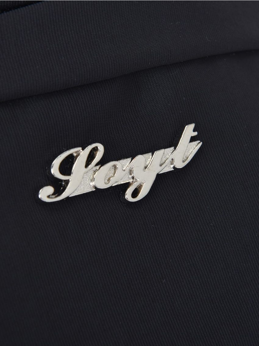 Mini Metal Letter Decor Zipper Front Sling Bag