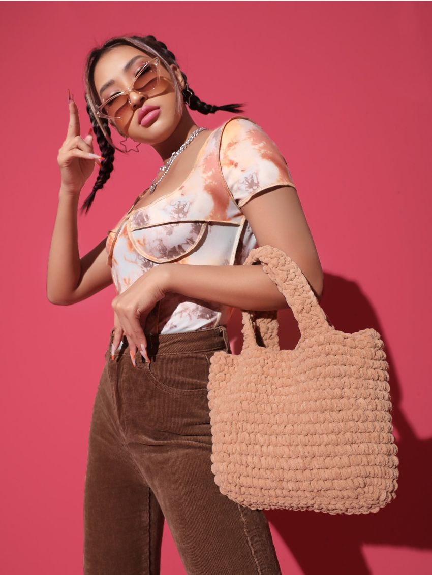 Braided Design Top Handle Bag
