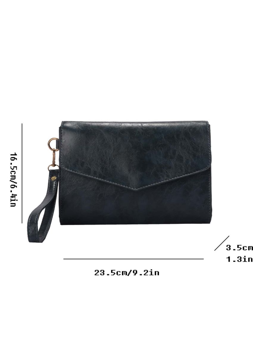 Minimalist Flap Square Bag With Wristlet