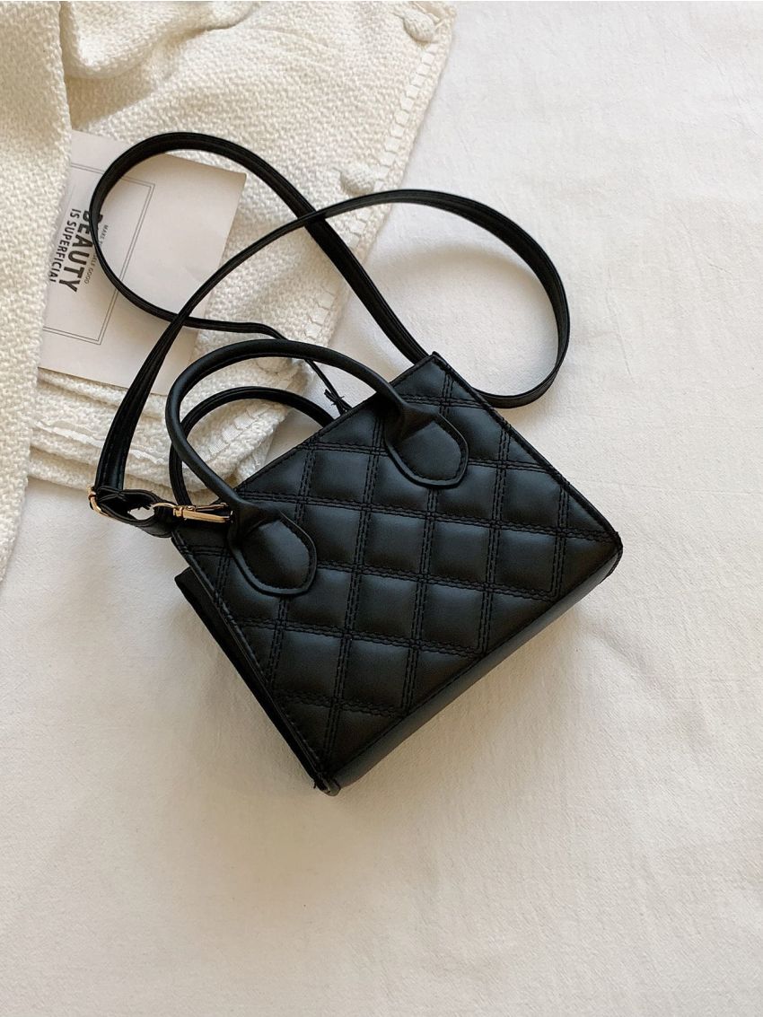 Mini Minimalist Quilted Top Handle Bag