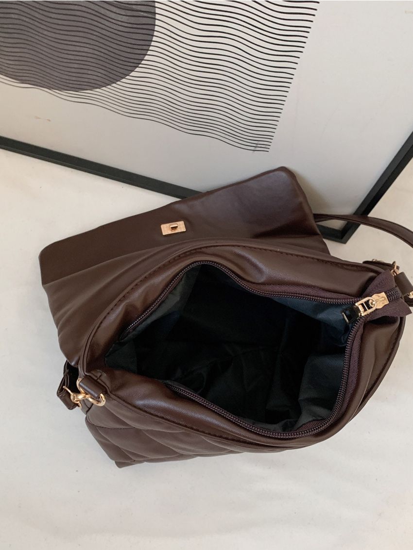 Quilted Chain Decor Square Bag