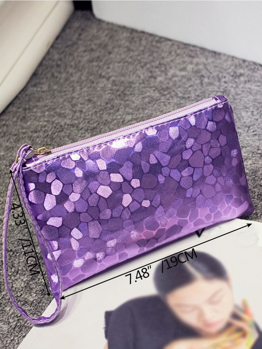 Glitter Geo Graphic Clutch Bag