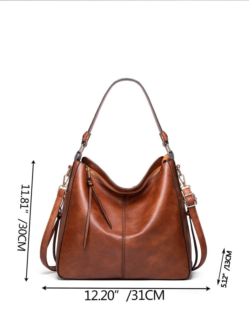 Minimalist Zipper Back Shoulder Bag
