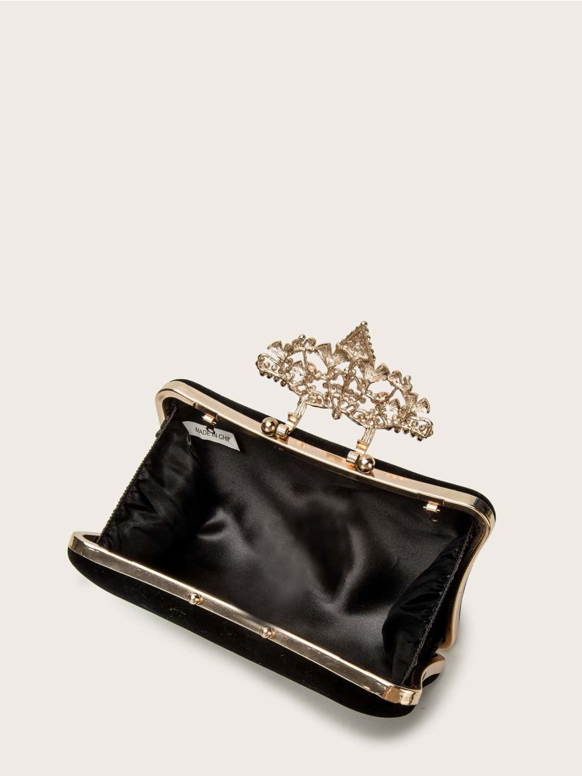 Rhinestone Decor Chain Evening Bag