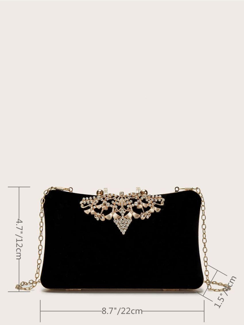 Rhinestone Decor Chain Evening Bag