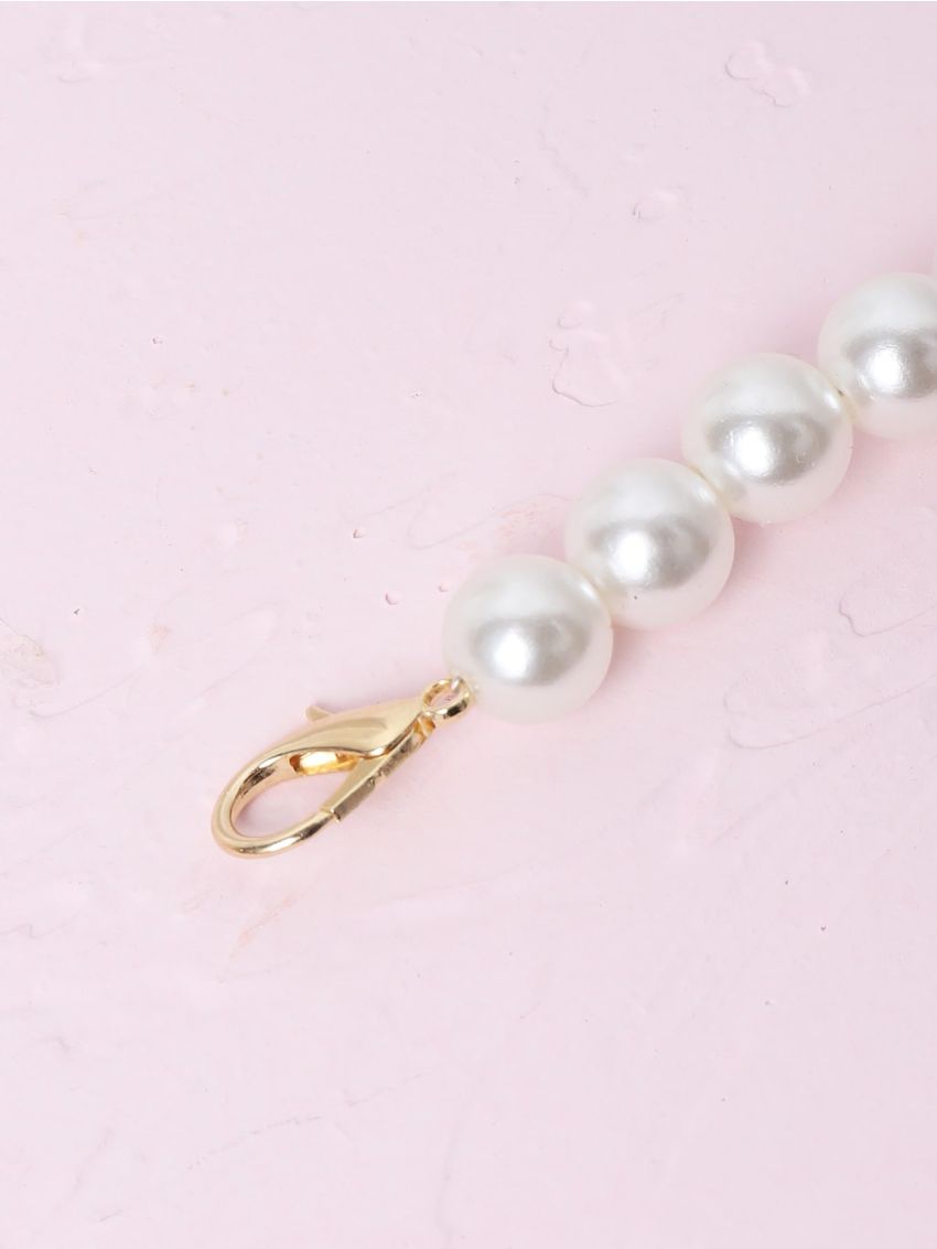 Faux Pearl Decor Bag Strap