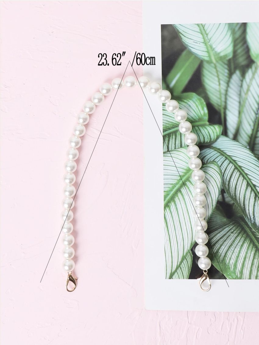 Faux Pearl Decor Bag Strap