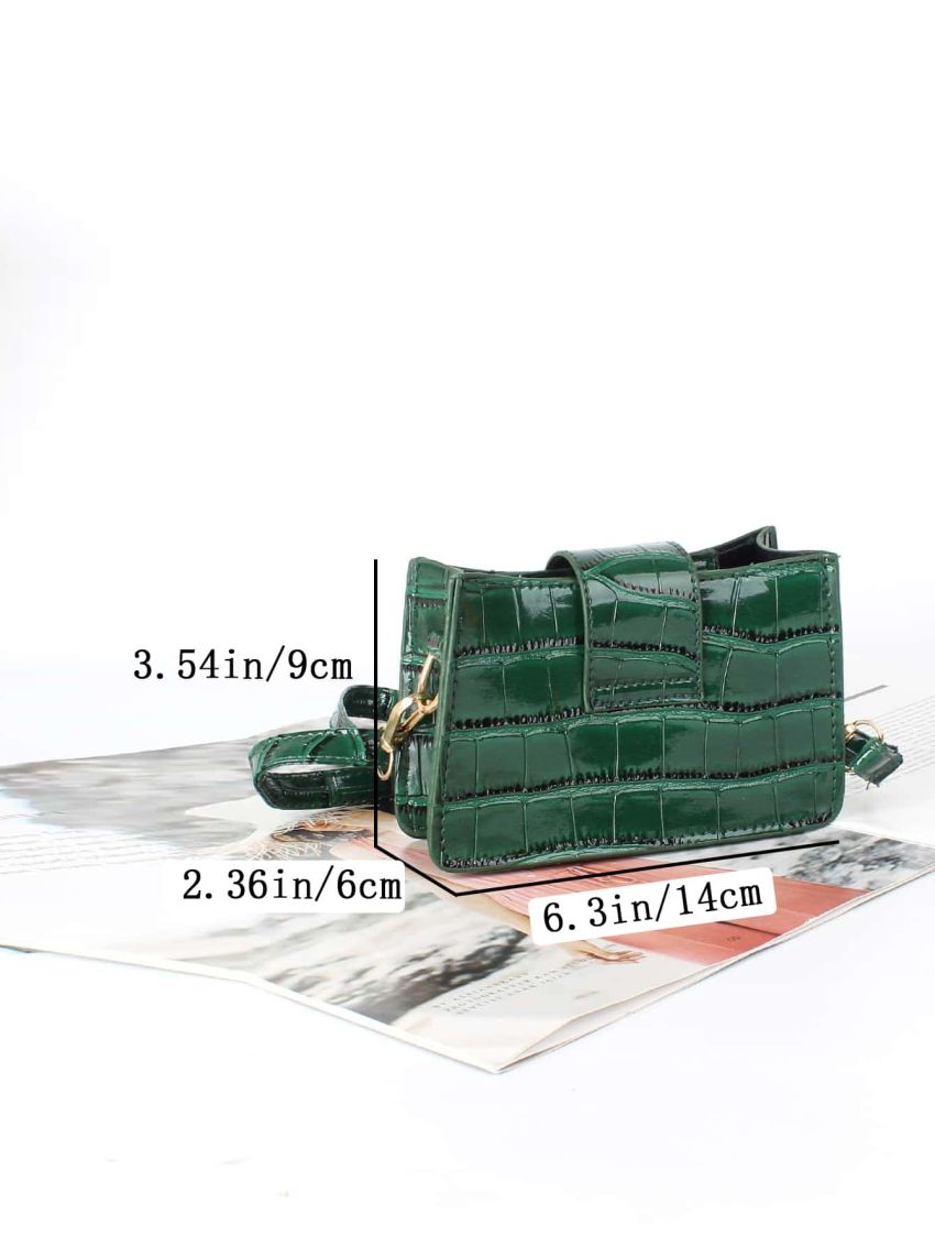 Mini Croc Embossed Crossbody Bag