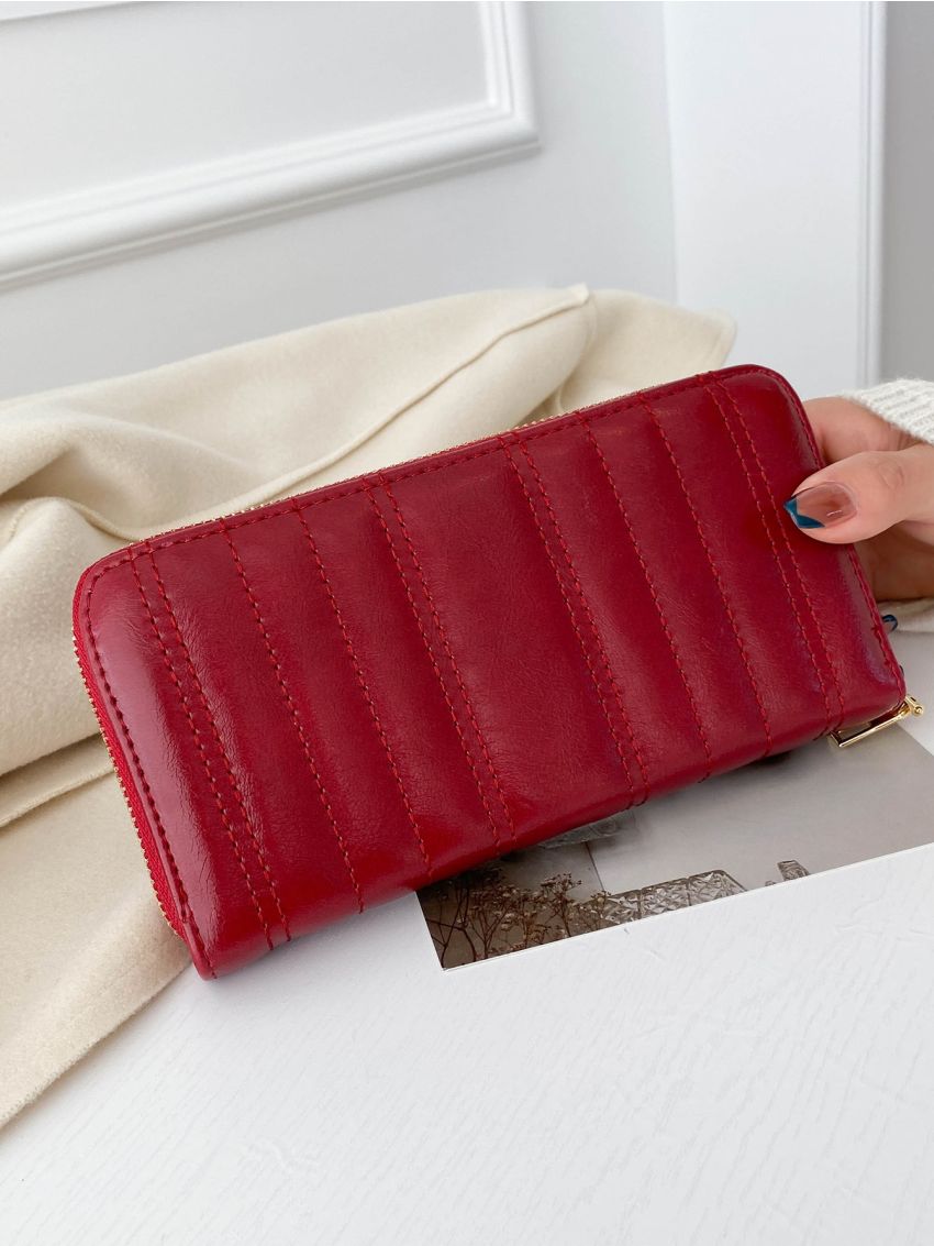 Minimalist Textured Long Wallet