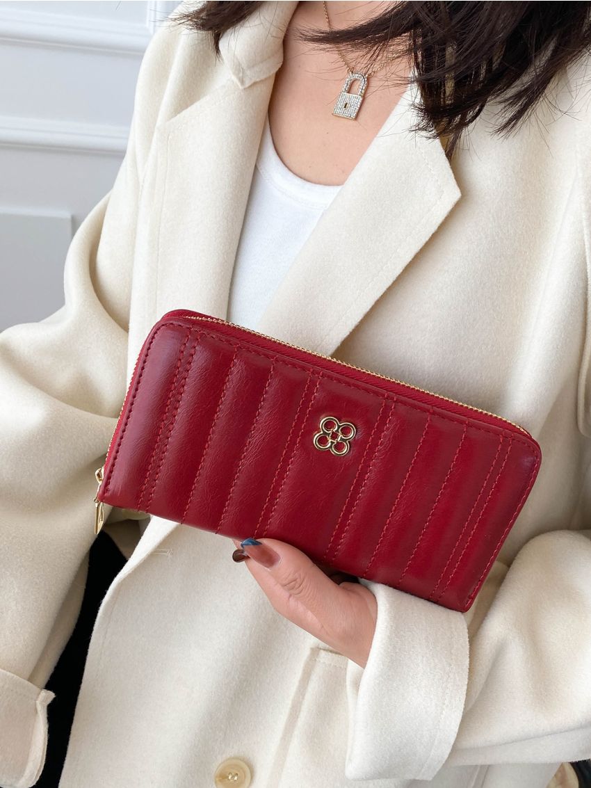 Minimalist Textured Long Wallet