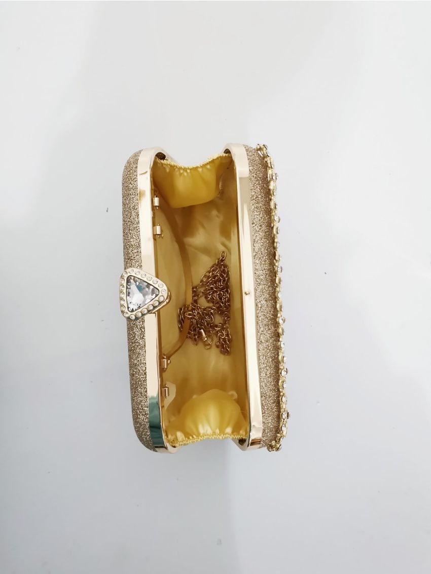 Mini Metallic Rhinestone Decor Box Bag