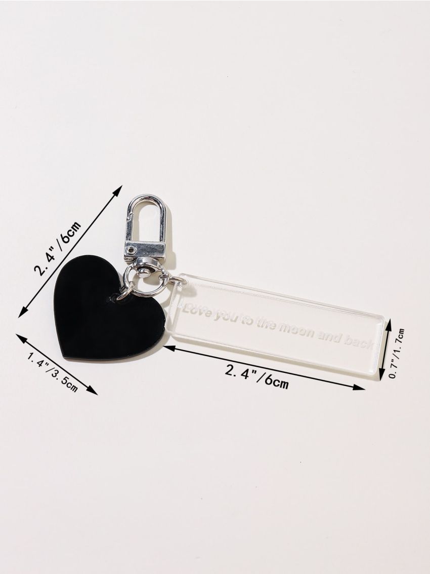 Heart Design Letter Graphic Bag Charm