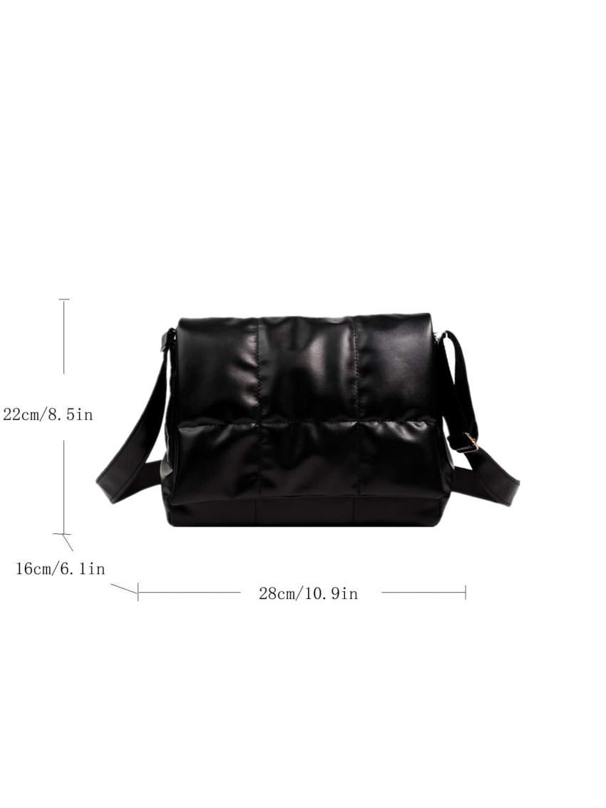 Snap Button Flap Square Bag