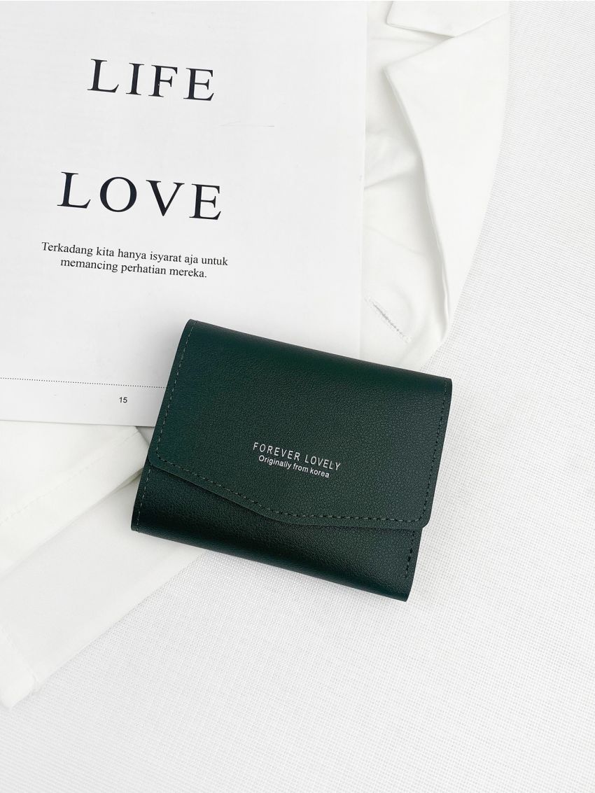 Letter Graphic Fold Over Small Purse