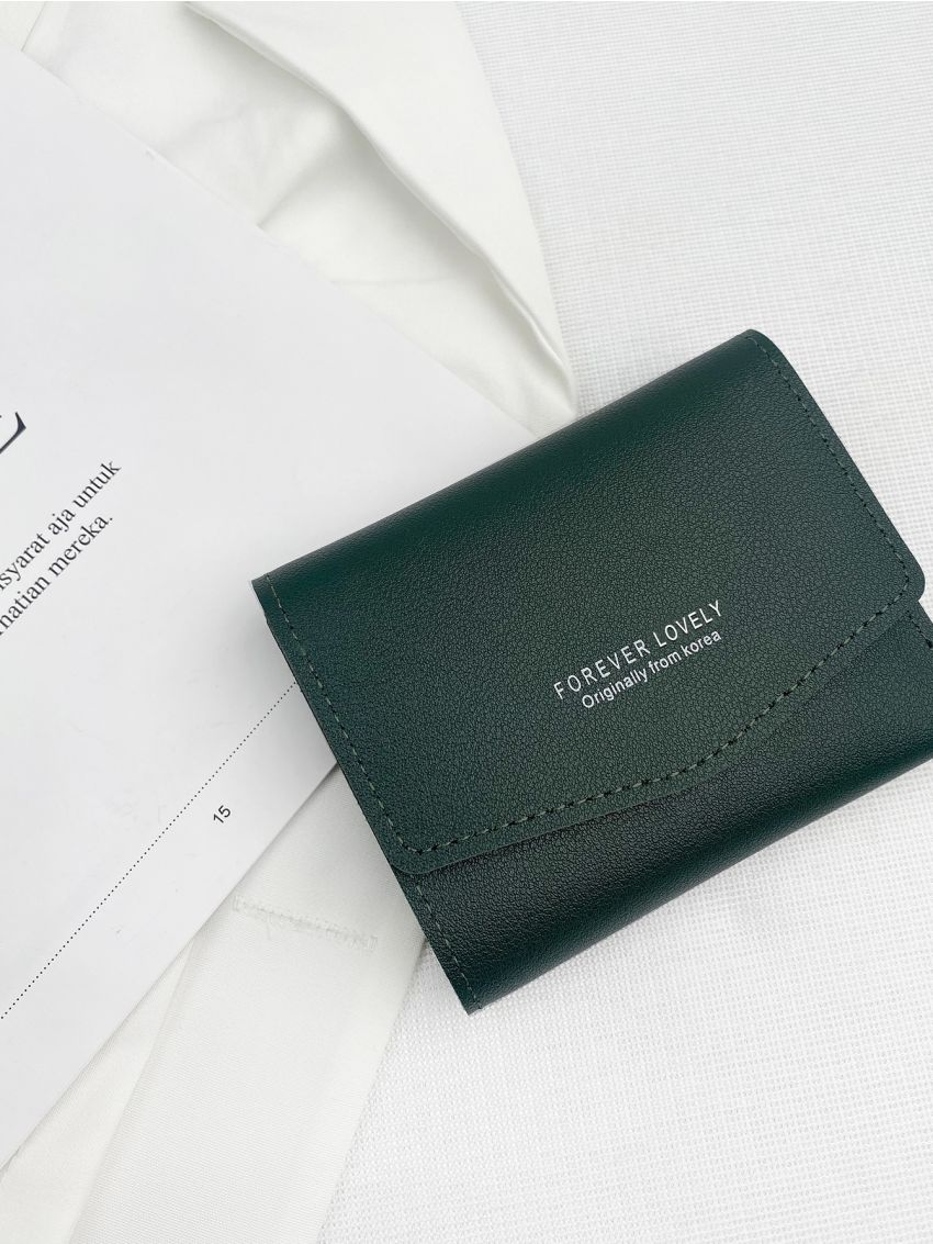 Letter Graphic Fold Over Small Purse